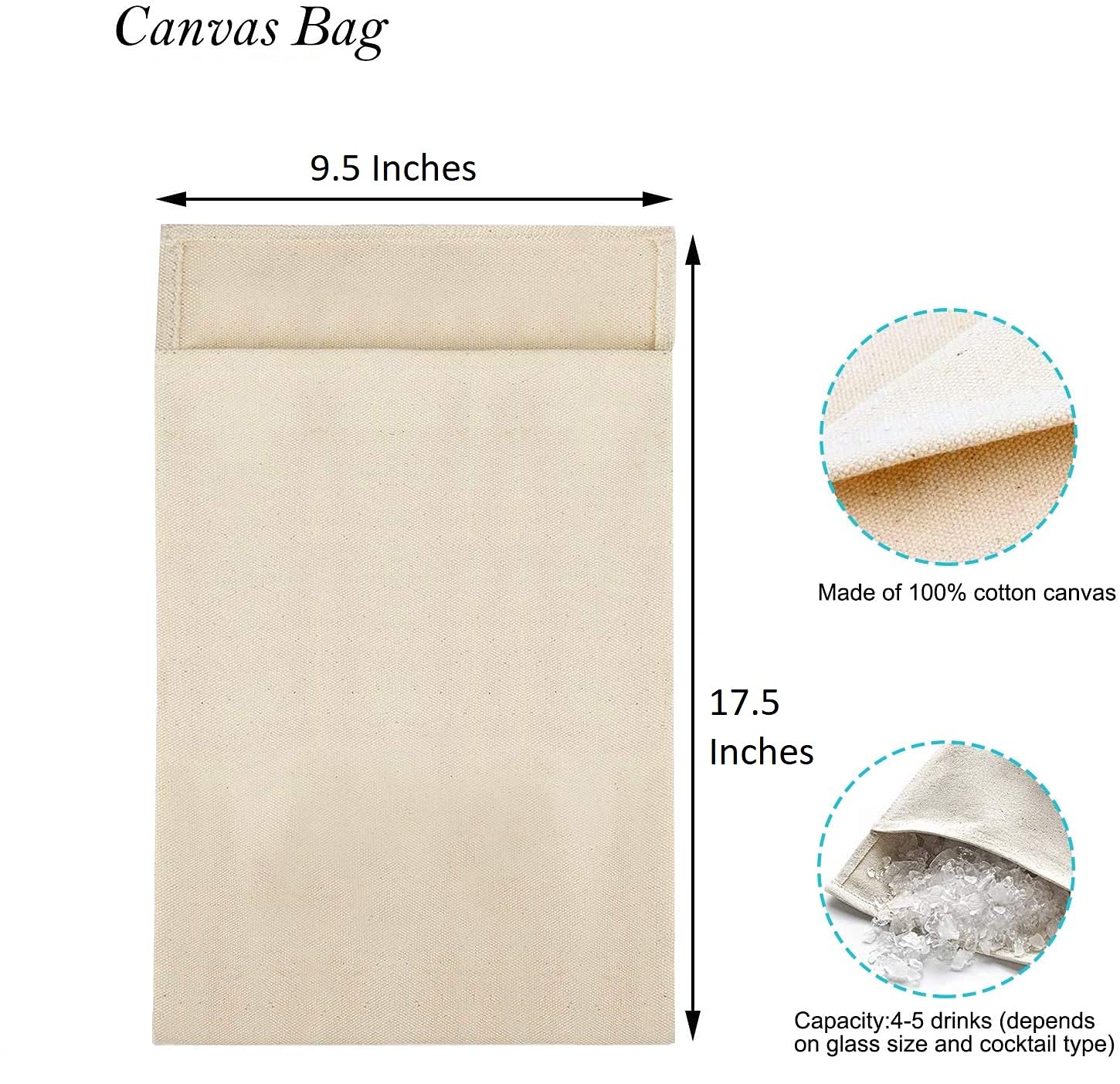 Divris Ice Crushed bag with Wood mallet: 20 Pcs Pack