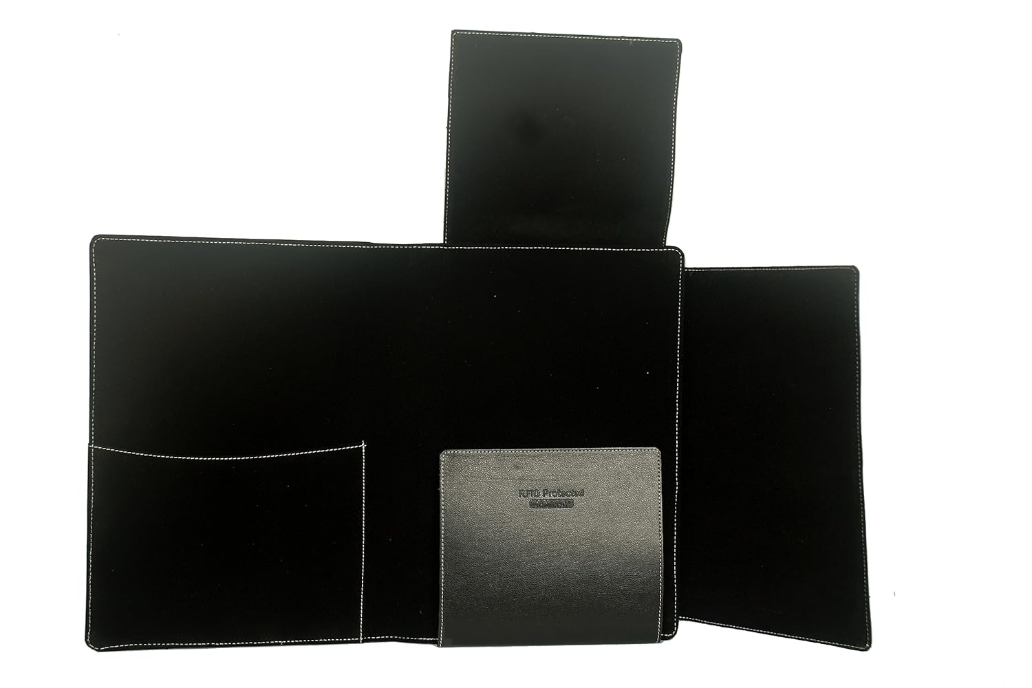 Legal Leather Property Documents Folder, Four Flapper PU Leather Holder, Useful for Keeping Highly Precious documents, Leather Folder with Velcro Belt Closure (Size: 15 X 11 inch)