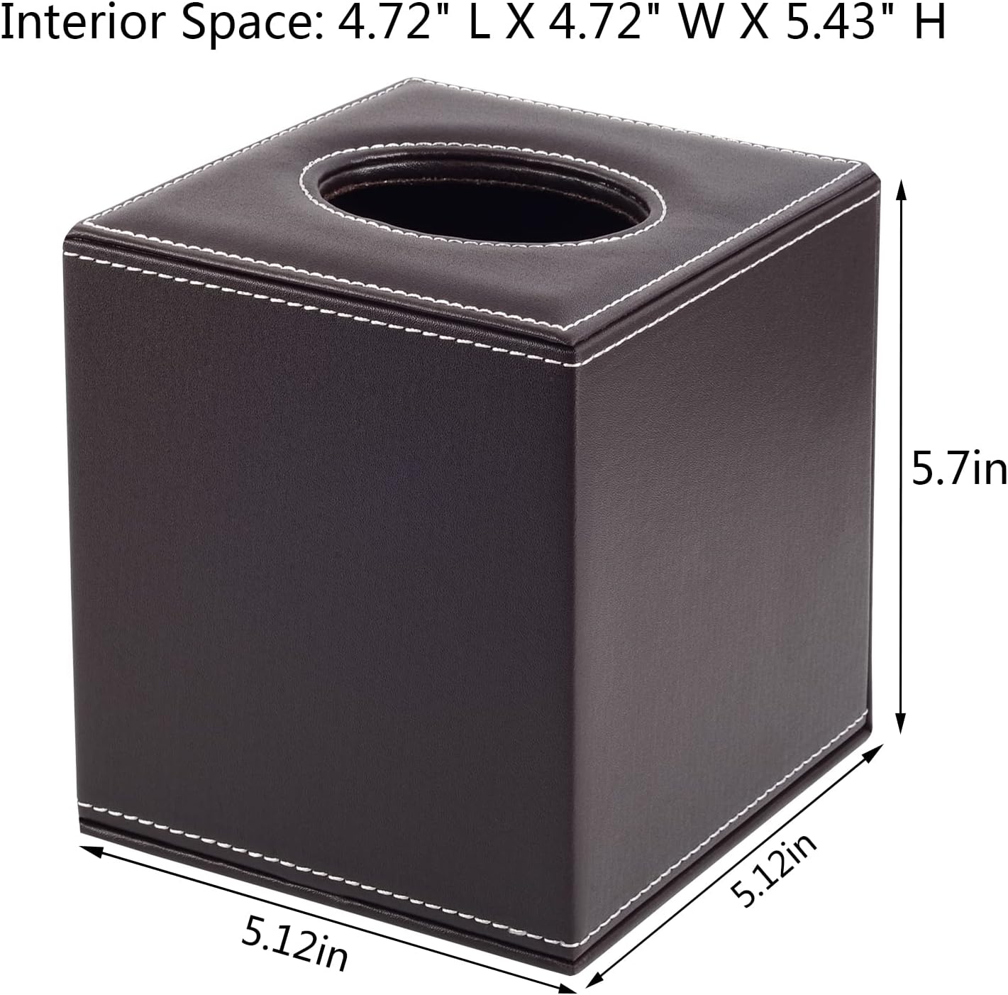 Tissue Box Cover Square PU Leather Facial Tissue Box Holder for Dresser Bathroom Decor