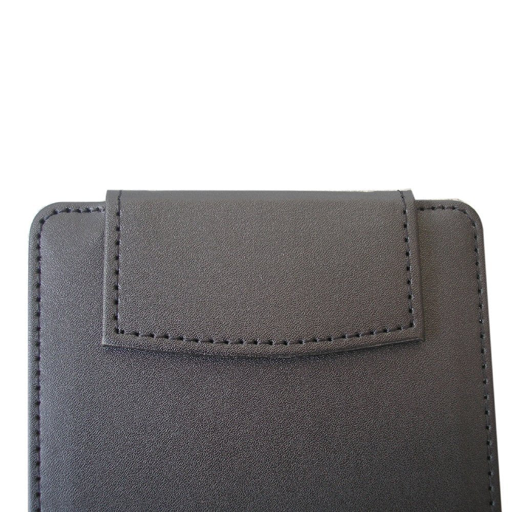 A6 Ultra Smooth PU Leather Clipboard, Business Meeting Conference Magnetic Writing Pad, A6 File Paper Clip Board Pad, Hotel Guest Room Paper Holder Hardboard with Pen Holder Loop