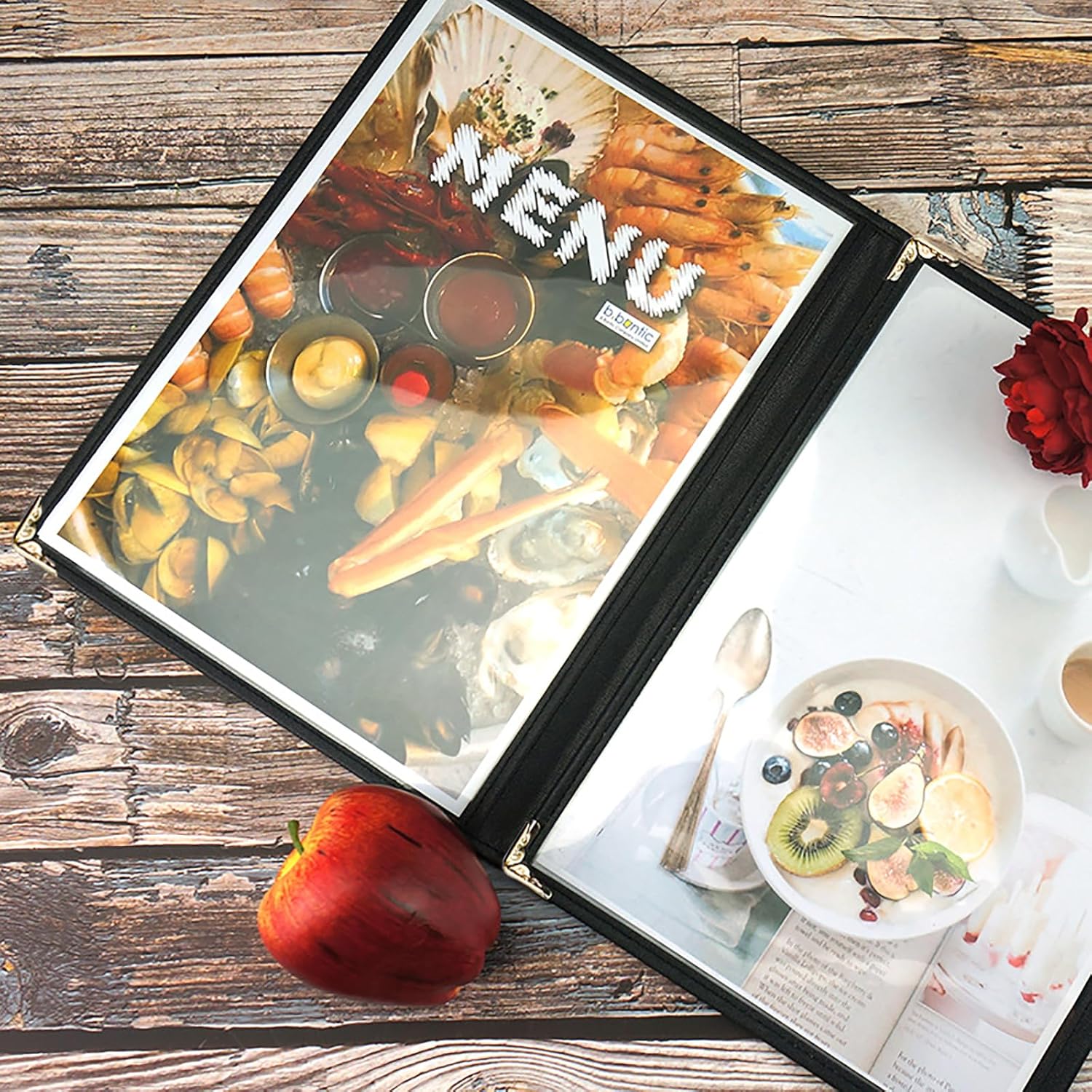 Divris PVC Restaurant Menu Cover, Menu Holder, Cafe Bar Beverage Menu Folder, Clear PVC Menu Folder: 4 View