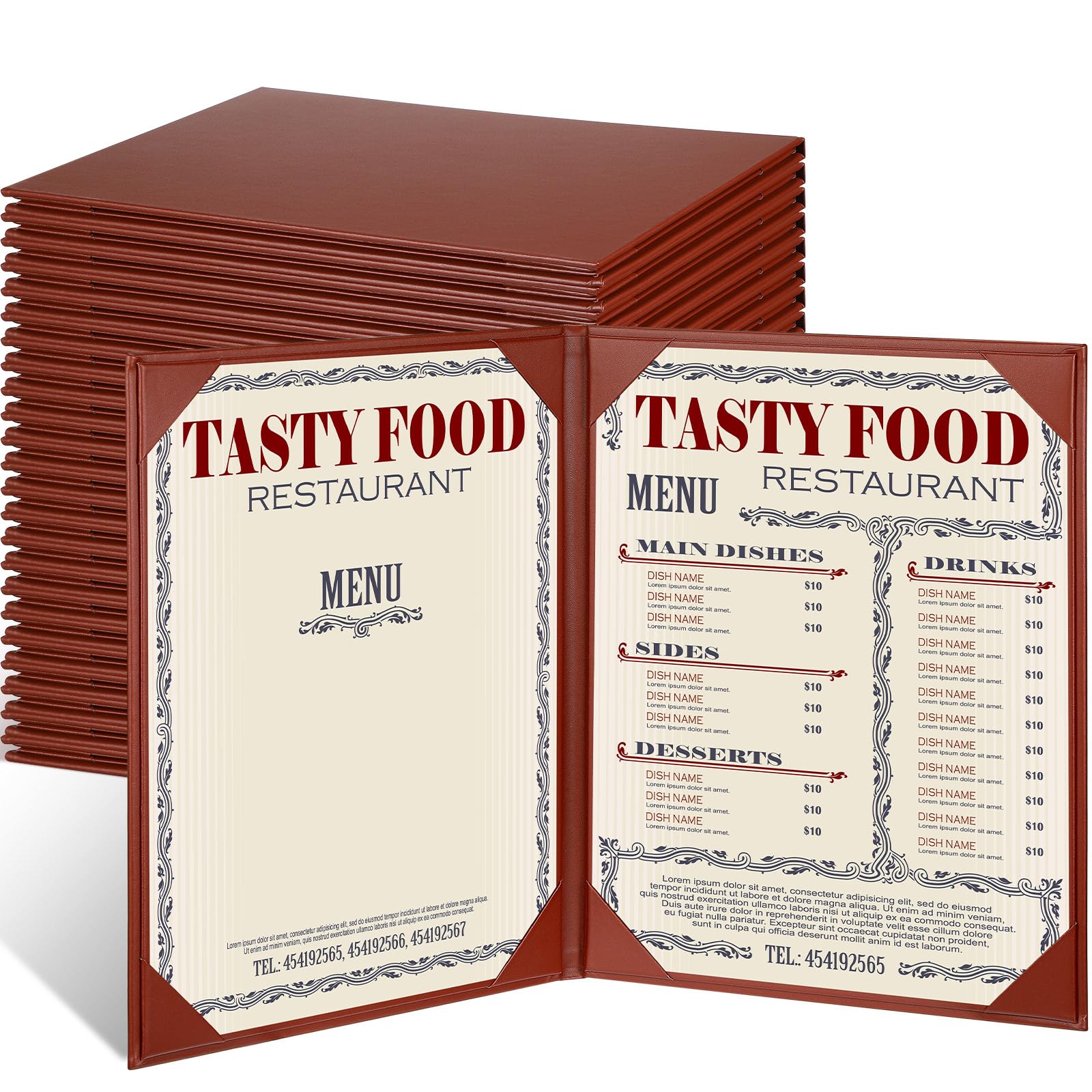 Leather Menu Covers (2 Panel 2 View folder): BROWN