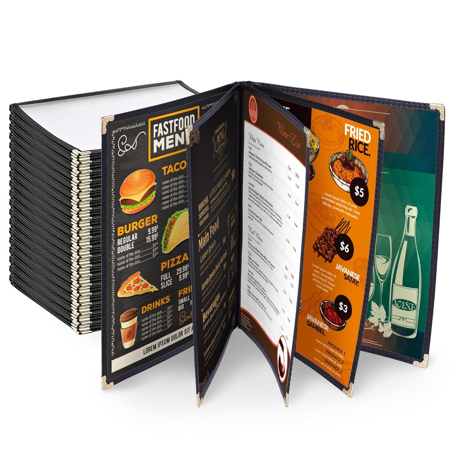 Divris PVC Restaurant Menu Cover, Menu Holder, Cafe Bar Beverage Menu Folder, Clear PVC Menu Folder: 10 View