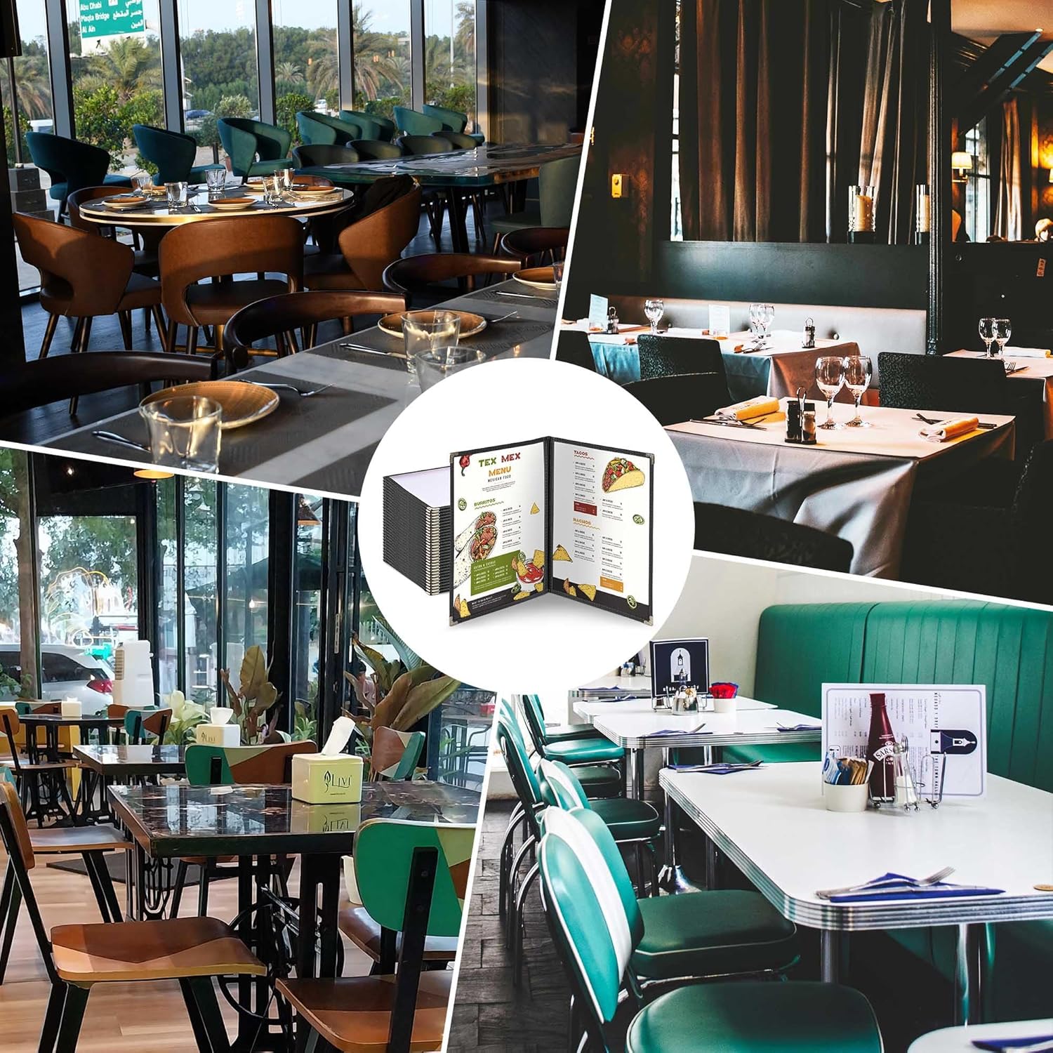 Divris PVC Restaurant Menu Cover, Menu Holder, Cafe Bar Beverage Menu Folder, Clear PVC Menu Folder: 4 View