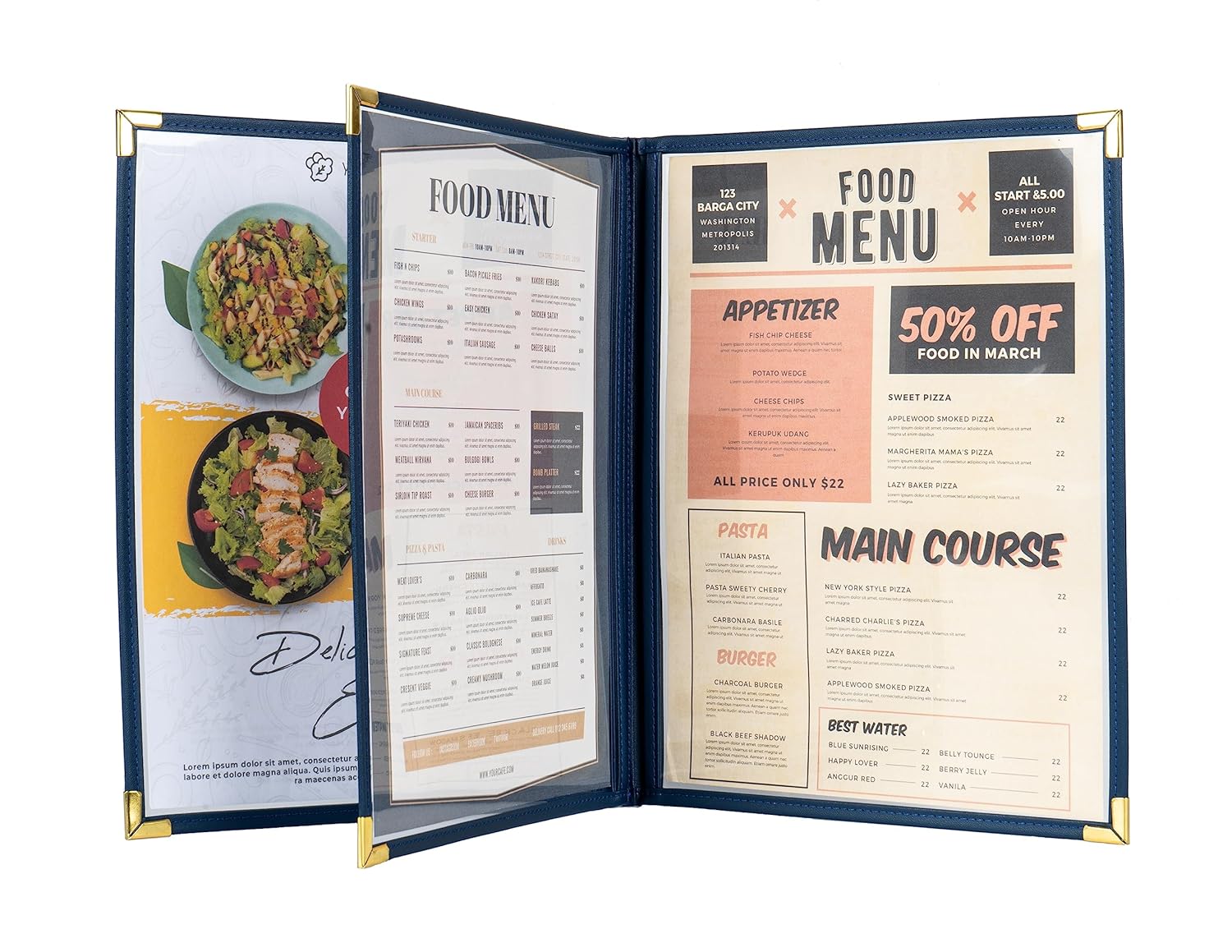 Divris PVC Restaurant Menu Cover, Menu Holder, Cafe Bar Beverage Menu Folder, Clear PVC Menu Folder: 6 View