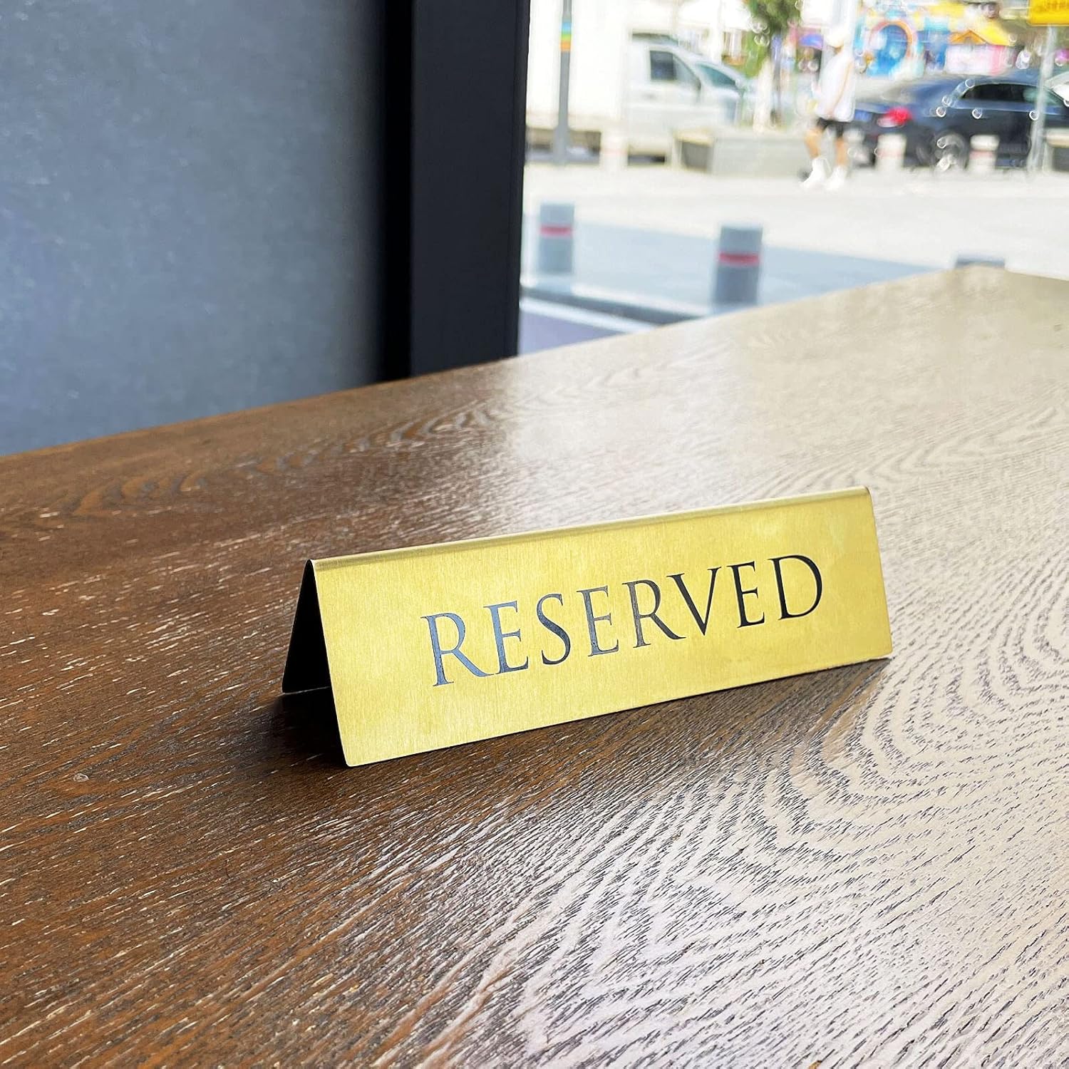 Reserved Table Sign - Reserved Sign Reserved Desk Signs Double Sided Table Stand Tents Sign Reserved Seating Signs for Wedding Restaurant Parties Ceremony