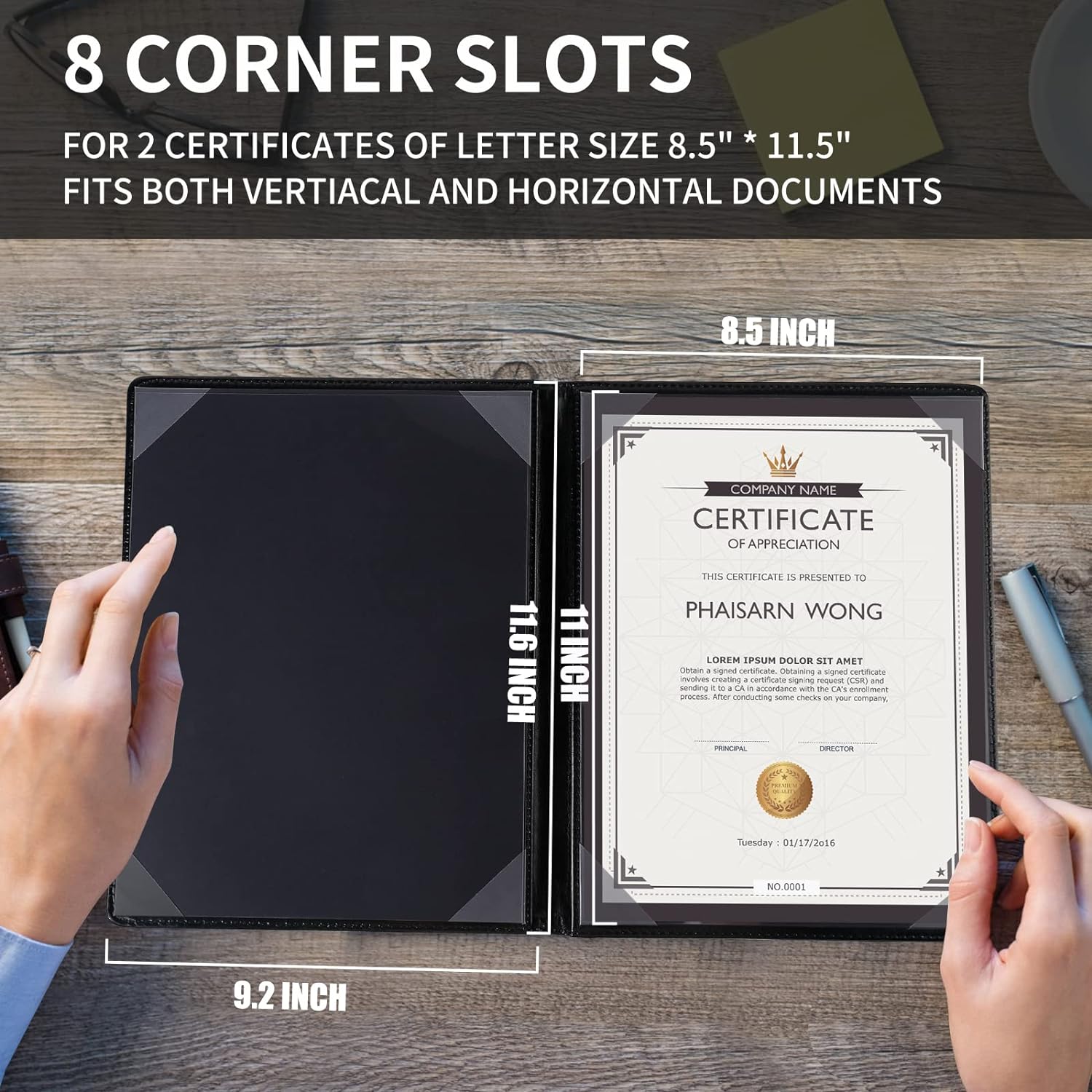 Diploma Cover: Black: Pack of 20 Pcs