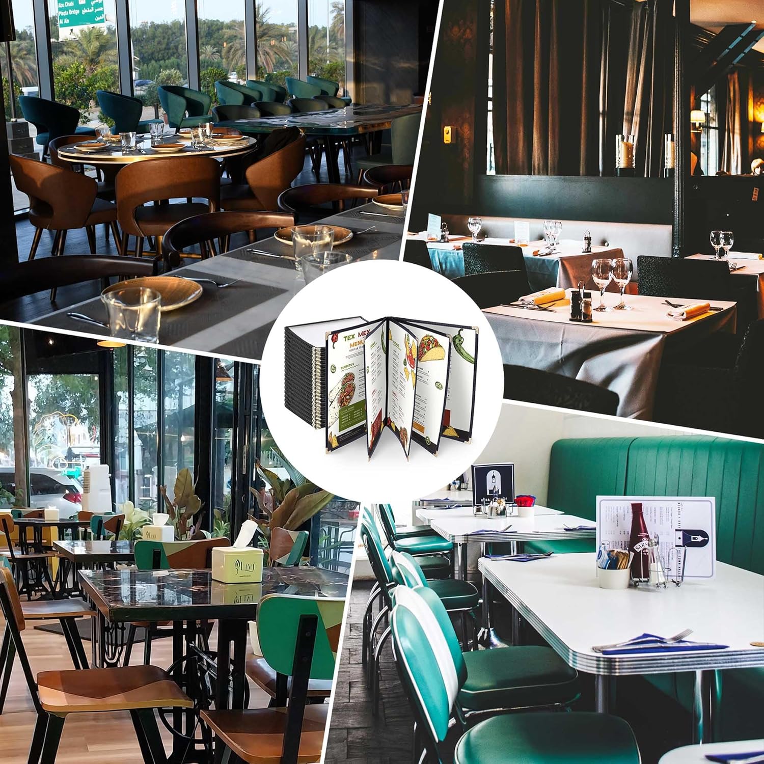 Divris PVC Restaurant Menu Cover, Menu Holder, Cafe Bar Beverage Menu Folder, Clear PVC Menu Folder: 10 View