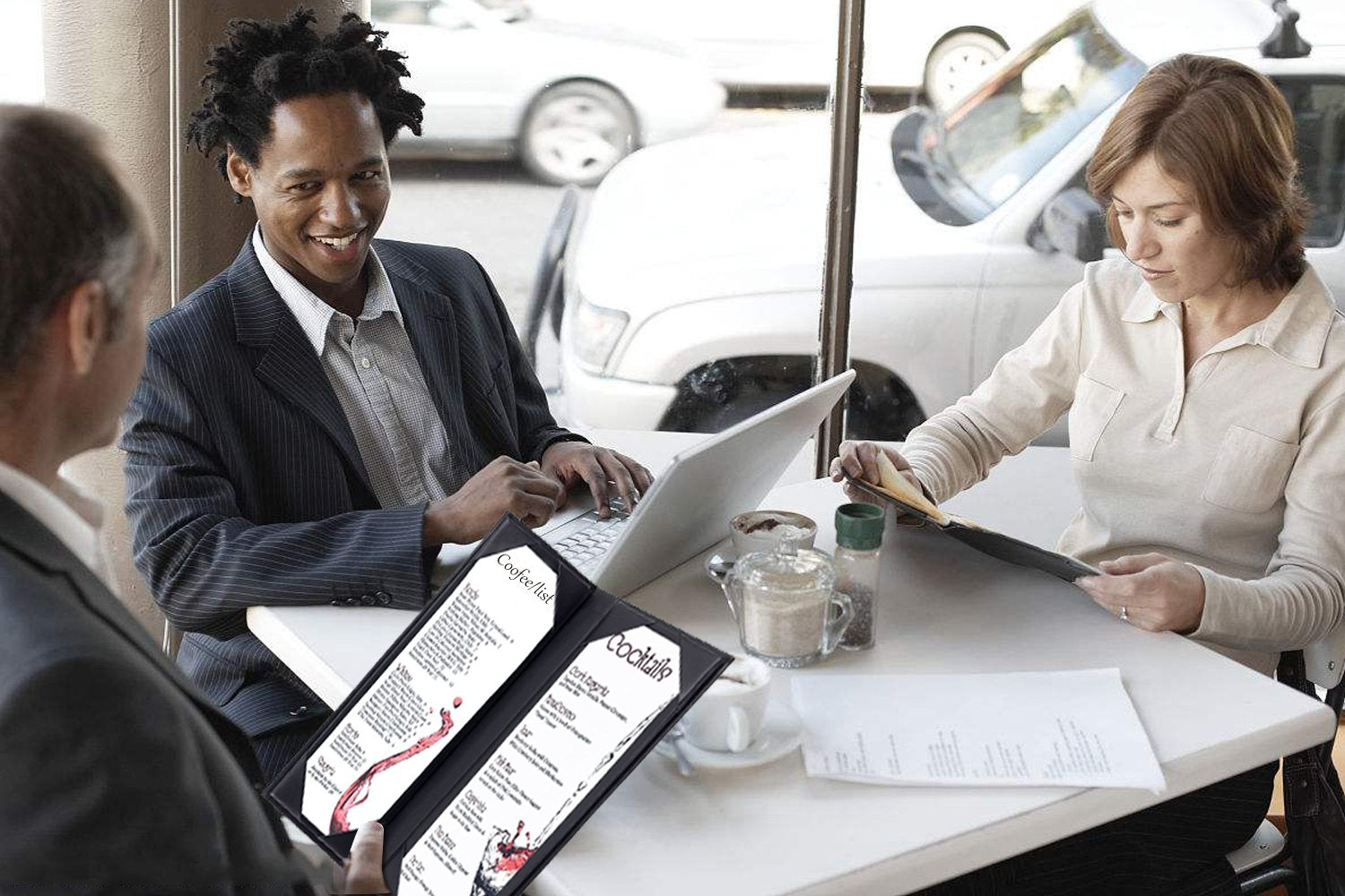 Book Style Double Fold Panel Menu Cover for Cafe, Restaurant Menu Covers, Juice and Beverage Folder