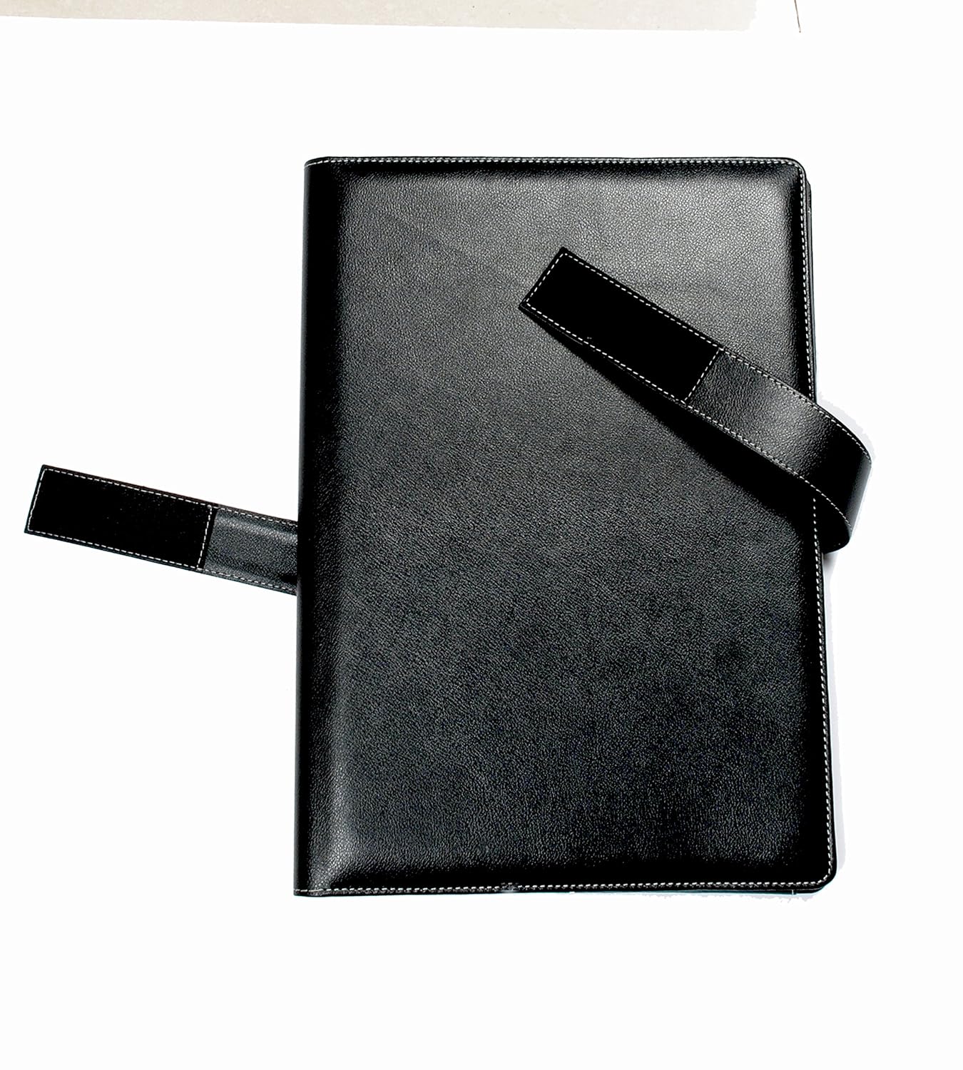 Legal Leather Property Documents Folder, Four Flapper PU Leather Holder, Useful for Keeping Highly Precious documents, Leather Folder with Velcro Belt Closure (Size: 15 X 11 inch)