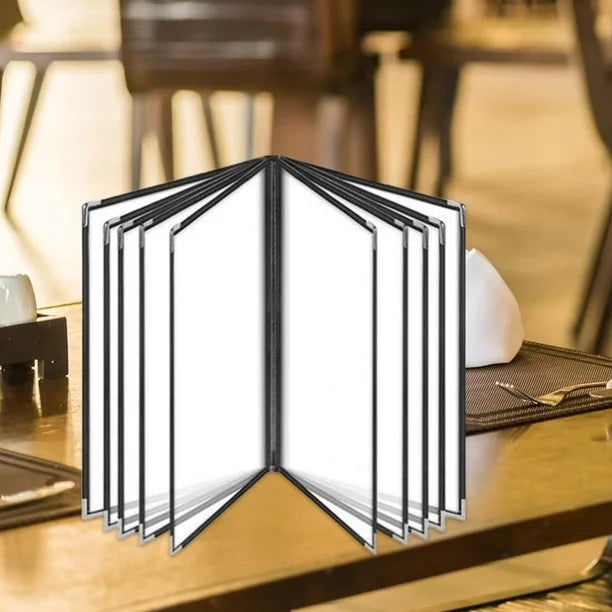 Divris PVC Restaurant Menu Cover, Menu Holder, Cafe Bar Beverage Menu Folder, Clear PVC Menu Folder: 20 View