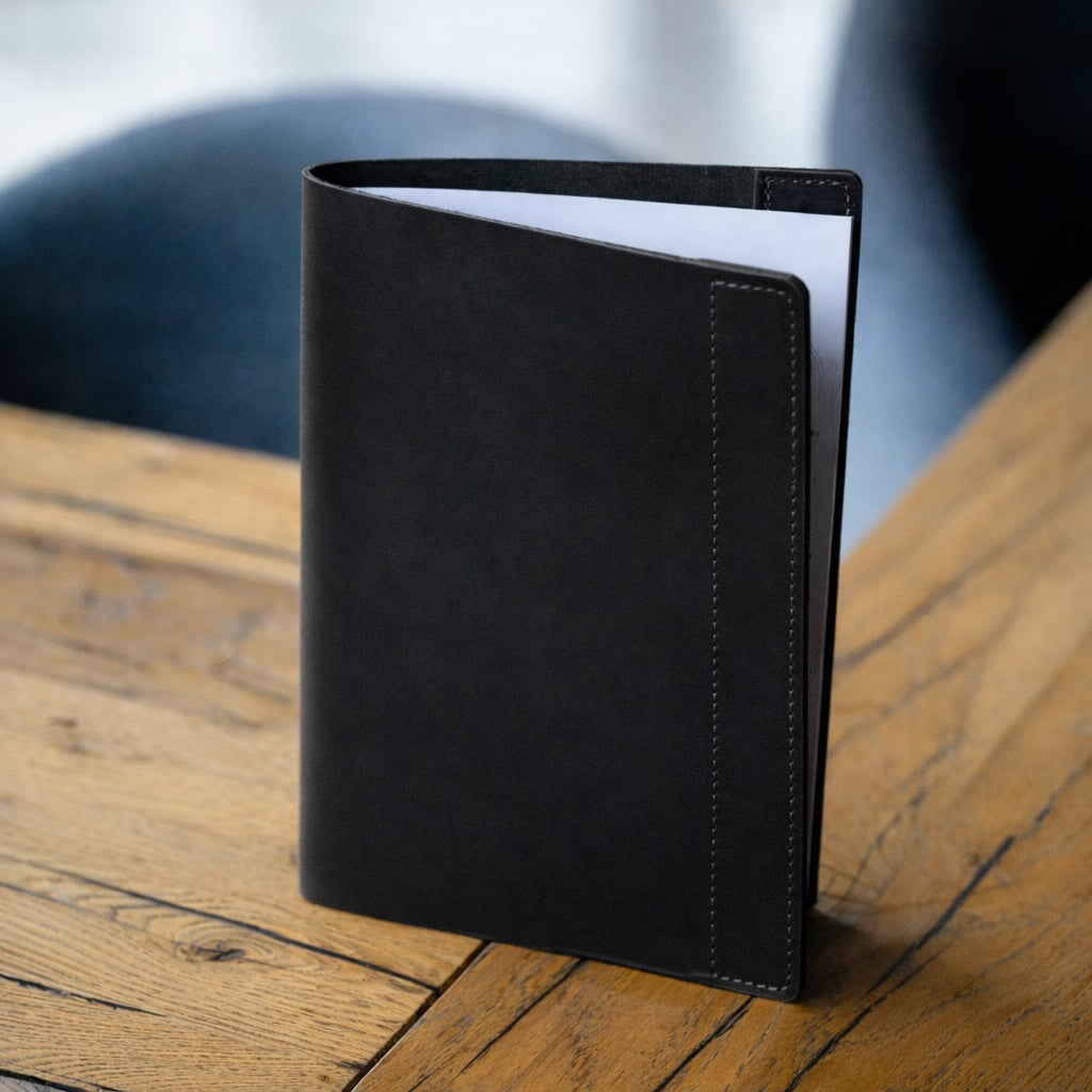 premium Leather Menu Cover with Ring Binder – Professional Restaurant, Hotel & Café Menu Folder for Food, Drink & Wine Lists: A4