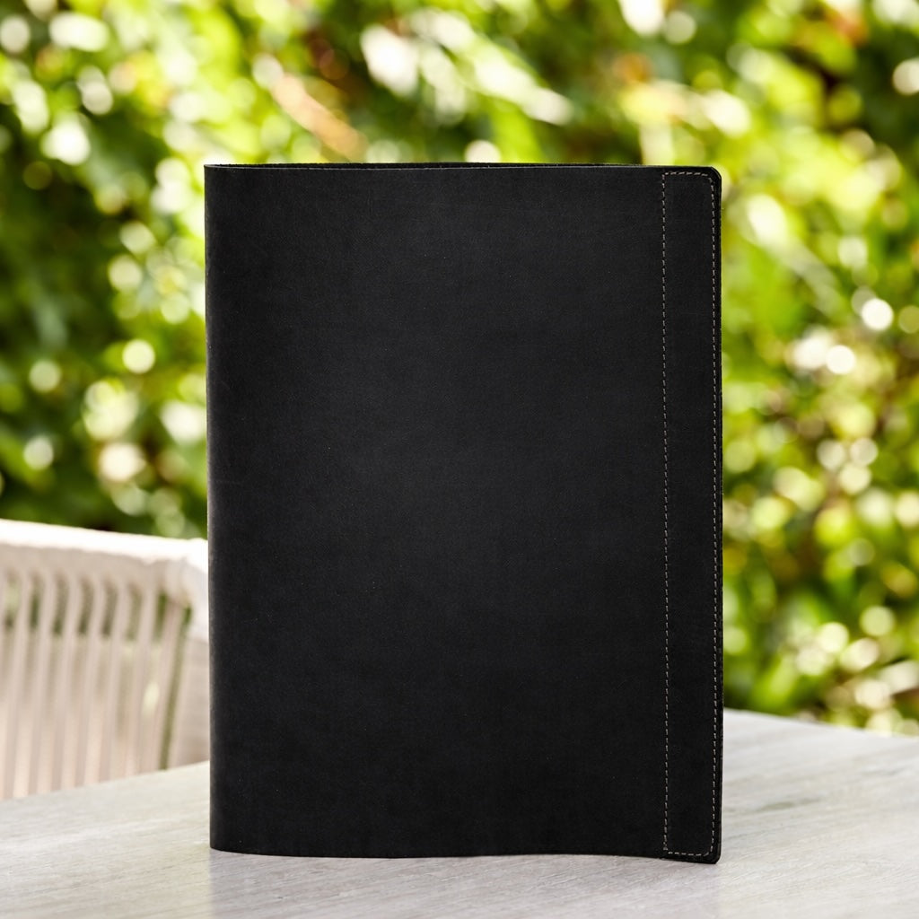 premium Leather Menu Cover with Ring Binder – Professional Restaurant, Hotel & Café Menu Folder for Food, Drink & Wine Lists: A4