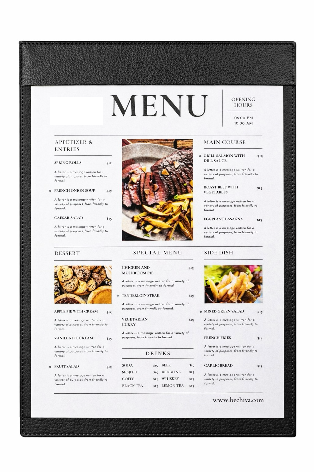 Single Restaurant Menu Cover , Cocktail Display, Bar Folder, Single View Menu Holder for Restaurant, Bar, Lounge, Drinks, Wine List: A4 Size: 50 Pcs Pack