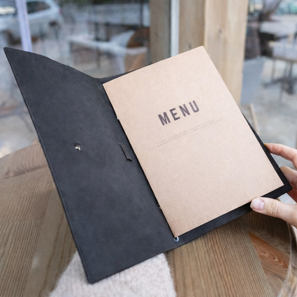 Premium  PU Leather Menu Cover with Screw Fitting – Professional Restaurant, Hotel & Café Menu Folder for Food, Drink & Wine Lists: 50 Pcs Pack