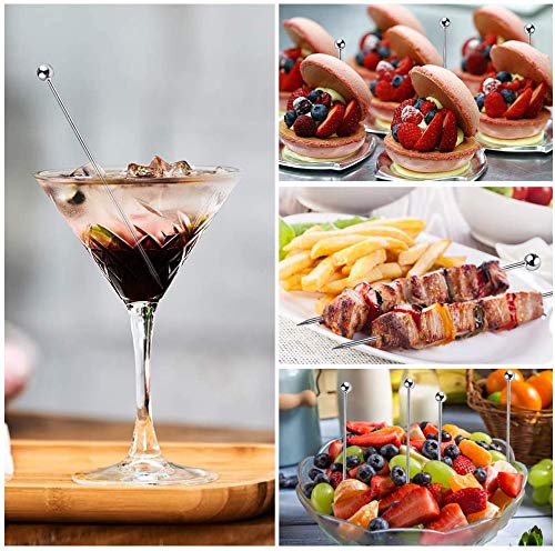 Divris Martini Olive Skewers Cocktail Picks 304 Stainless Steel  4.3 Inches