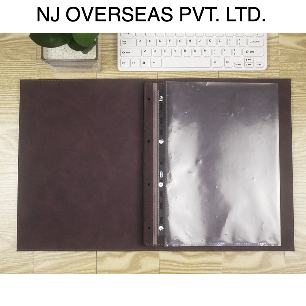 Restaurant Leather Menu Covers Holders screw fitting, Menu Presenters for Restaurants, Menu Holder: BROWN