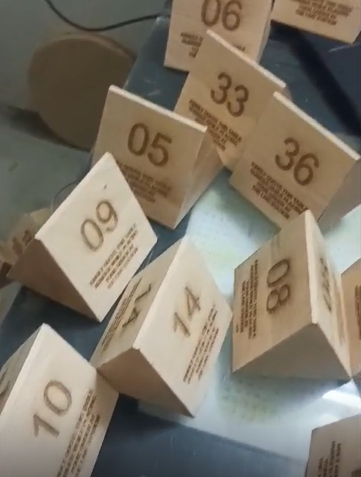 Wooden Table Number (1-50 Number Set) Beech Wood