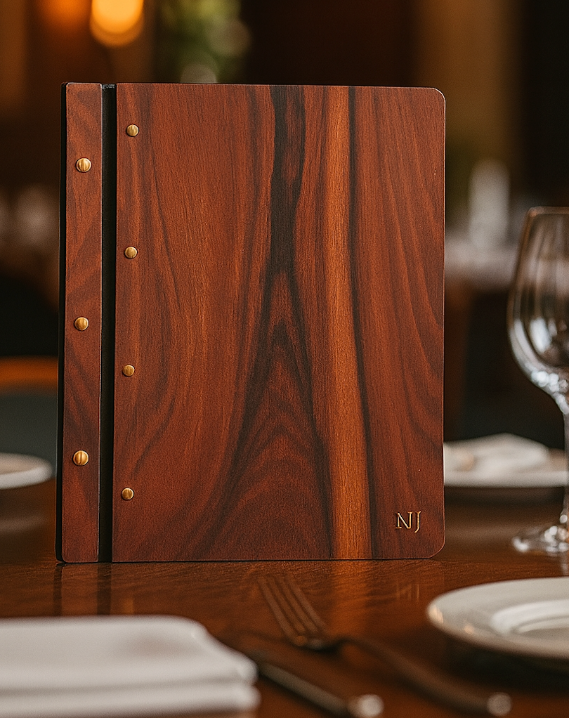 Divris Wooden Menu Cover : Screw fitting
