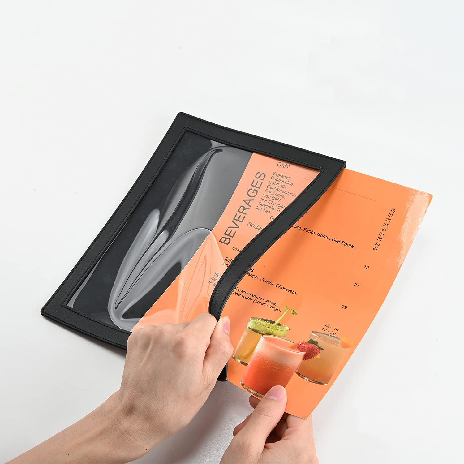 Divris Restaurant Menu Sleeve, Menu Holder, Cafe Bar Beverage Menu Folder, Clear PVC Menu Folder: 2 View: 50 Pcs Pack