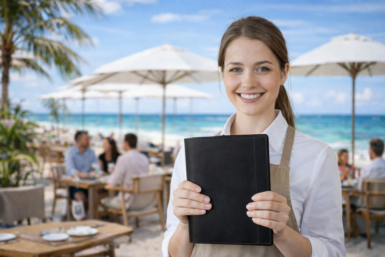 premium Leather Menu Cover with Ring Binder – Professional Restaurant, Hotel & Café Menu Folder for Food, Drink & Wine Lists: A4