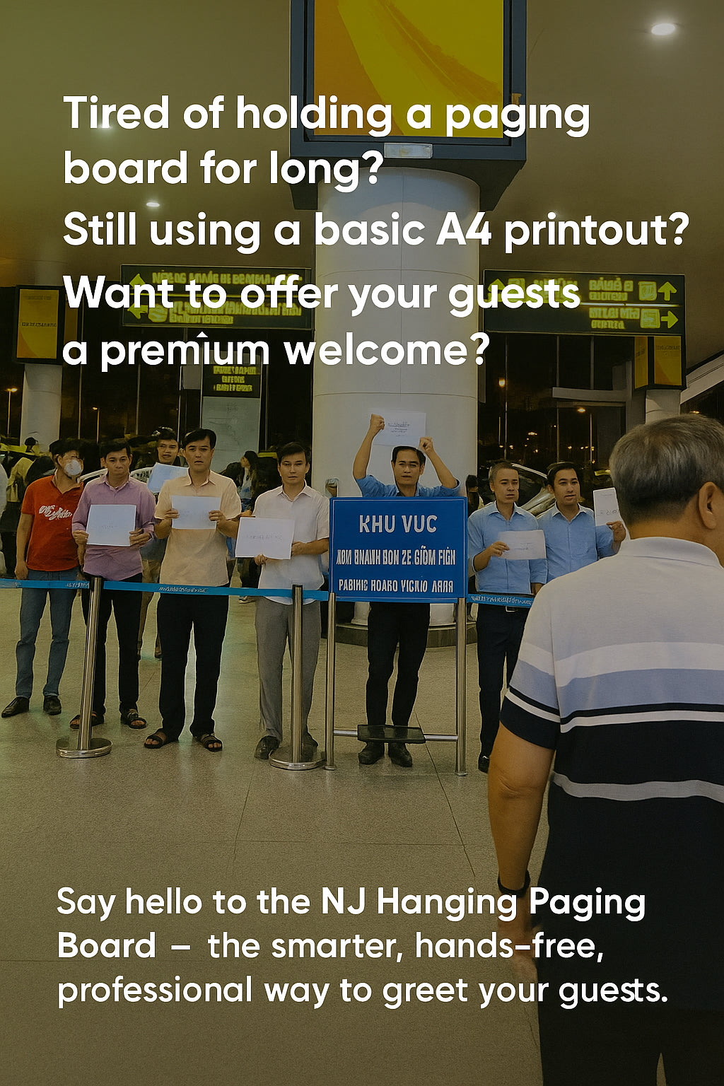 U Pocket Hanging Paging board for the airport, Name board, Welcome Board, airport welcome board