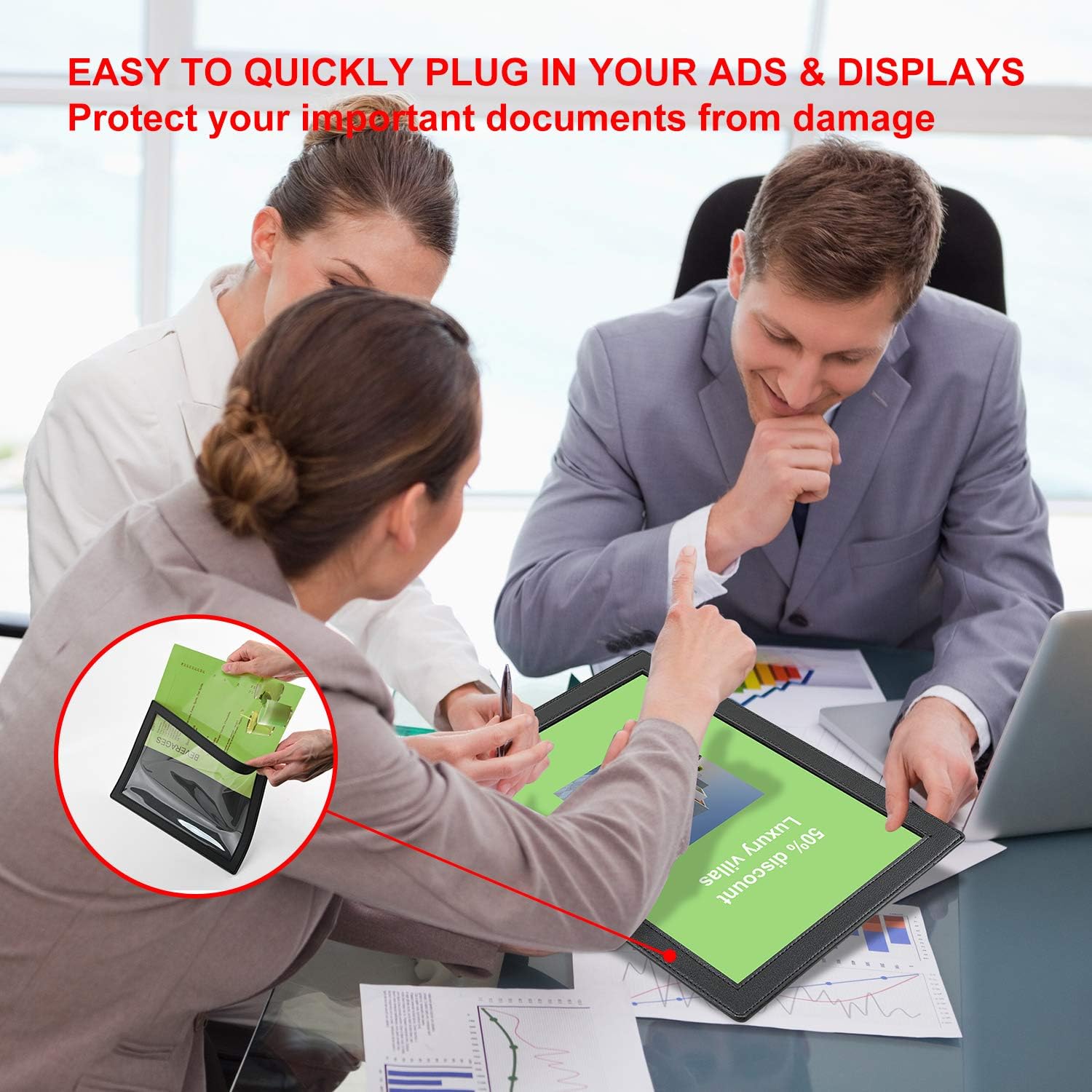 Divris Restaurant Menu Sleeve, Menu Holder, Cafe Bar Beverage Menu Folder, Clear PVC Menu Folder: 2 View: 50 Pcs Pack