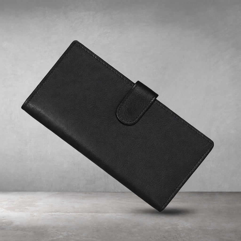 Leather Cheque book Cover for Men & Women - Duplicate Checks - Slim Wallet with 5 Card Holder Slots - Personal & Business Checks - Accessory Gifts for Him, Her, Size: 7.1" x 3.7”