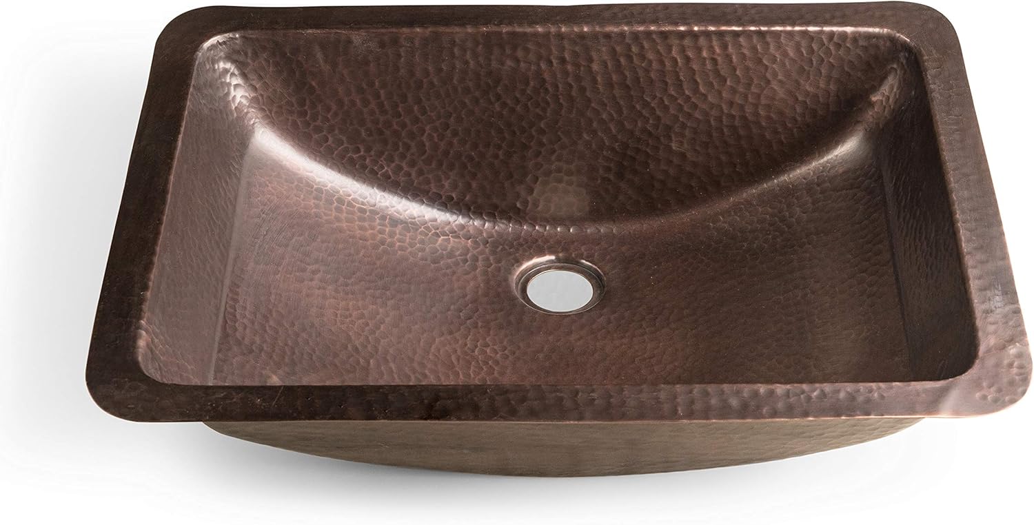 Antique Copper Basin Rectangular - 5 Pcs Set