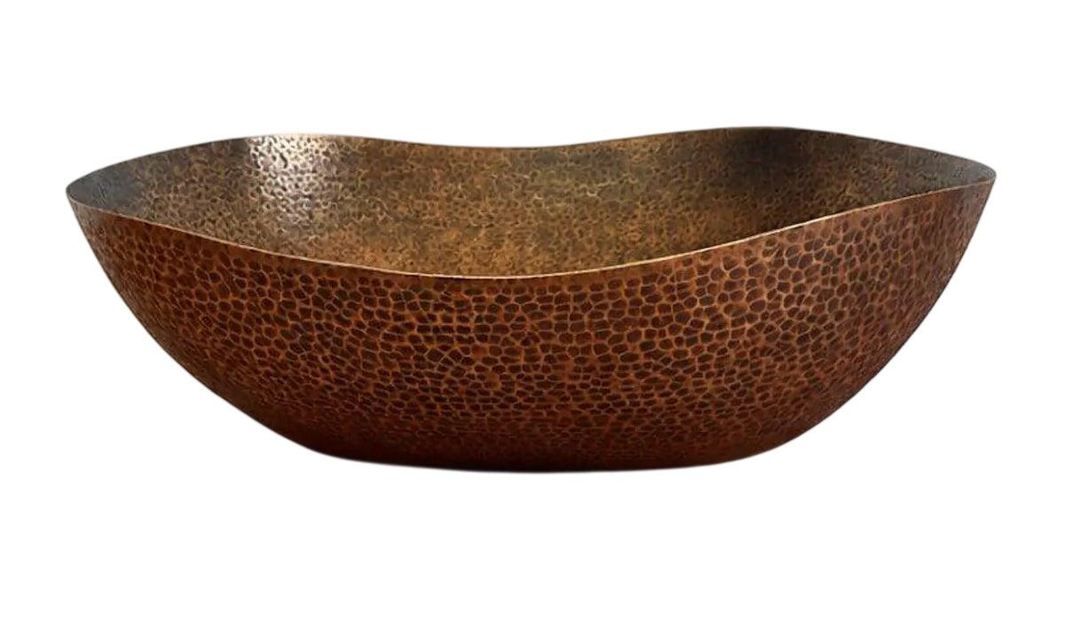 Antique Rustic Oval Copper Basin - 5 Pcs Set