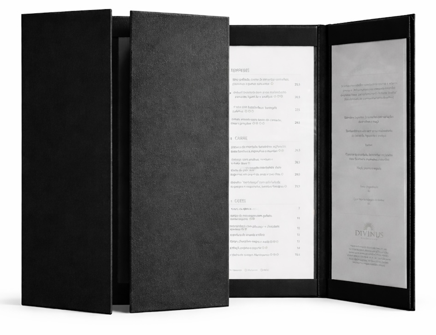 Leather Menu Covers Gate Style (3 Panel 3 View folder) : 50 Pcs Pack