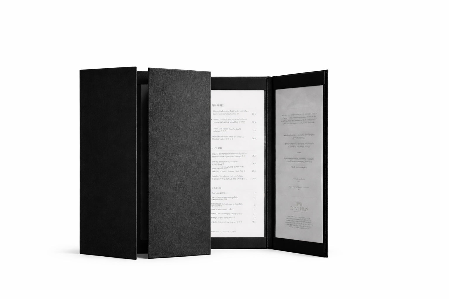 Leather Menu Covers Gate Style (3 Panel 3 View folder) : 50 Pcs Pack