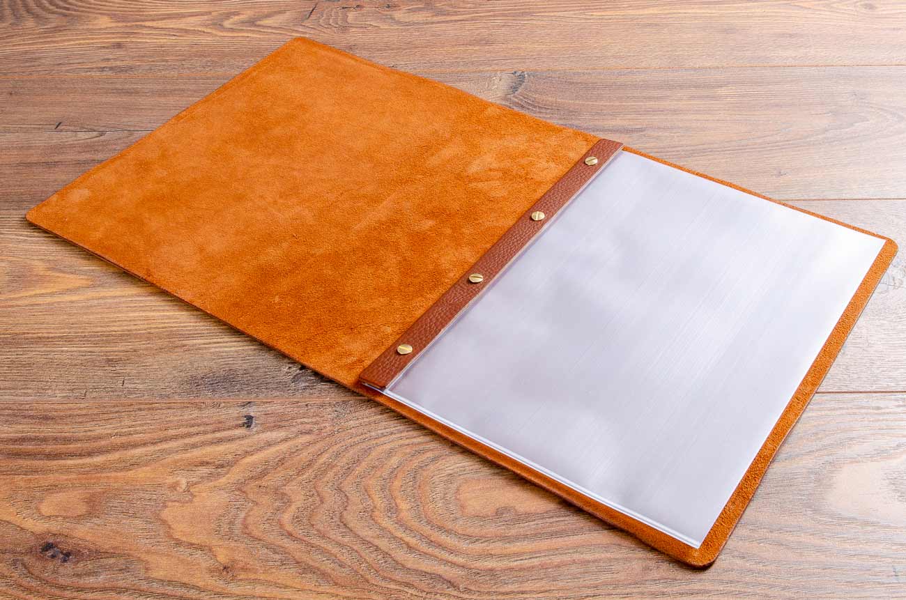 Premium  PU Leather Menu Cover with Screw Fitting – Professional Restaurant, Hotel & Café Menu Folder for Food, Drink & Wine Lists: A4