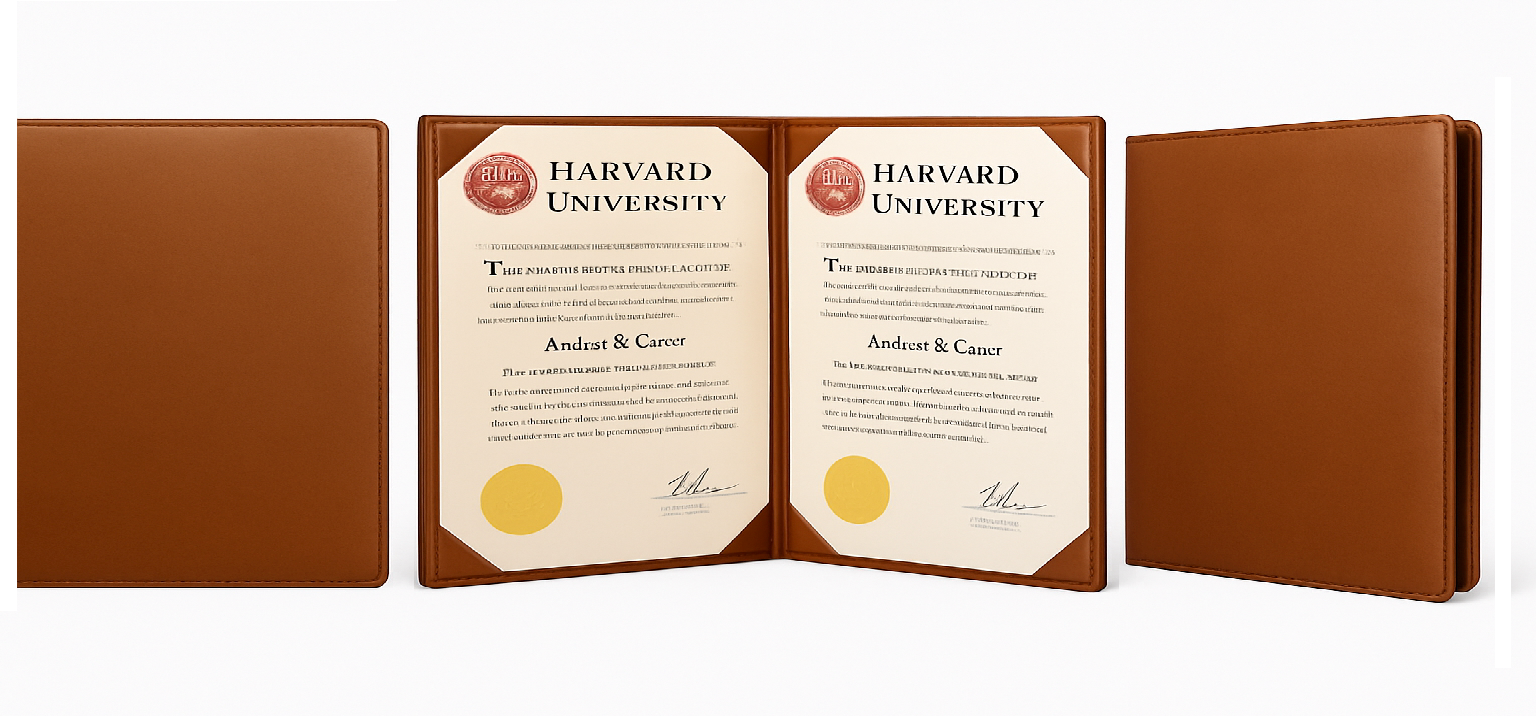 Diploma/Certificate Folder with 8 Corners A4 Size : Brown