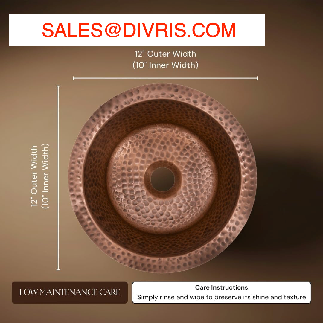 Antique Copper Round Basin - 5 Pcs Set