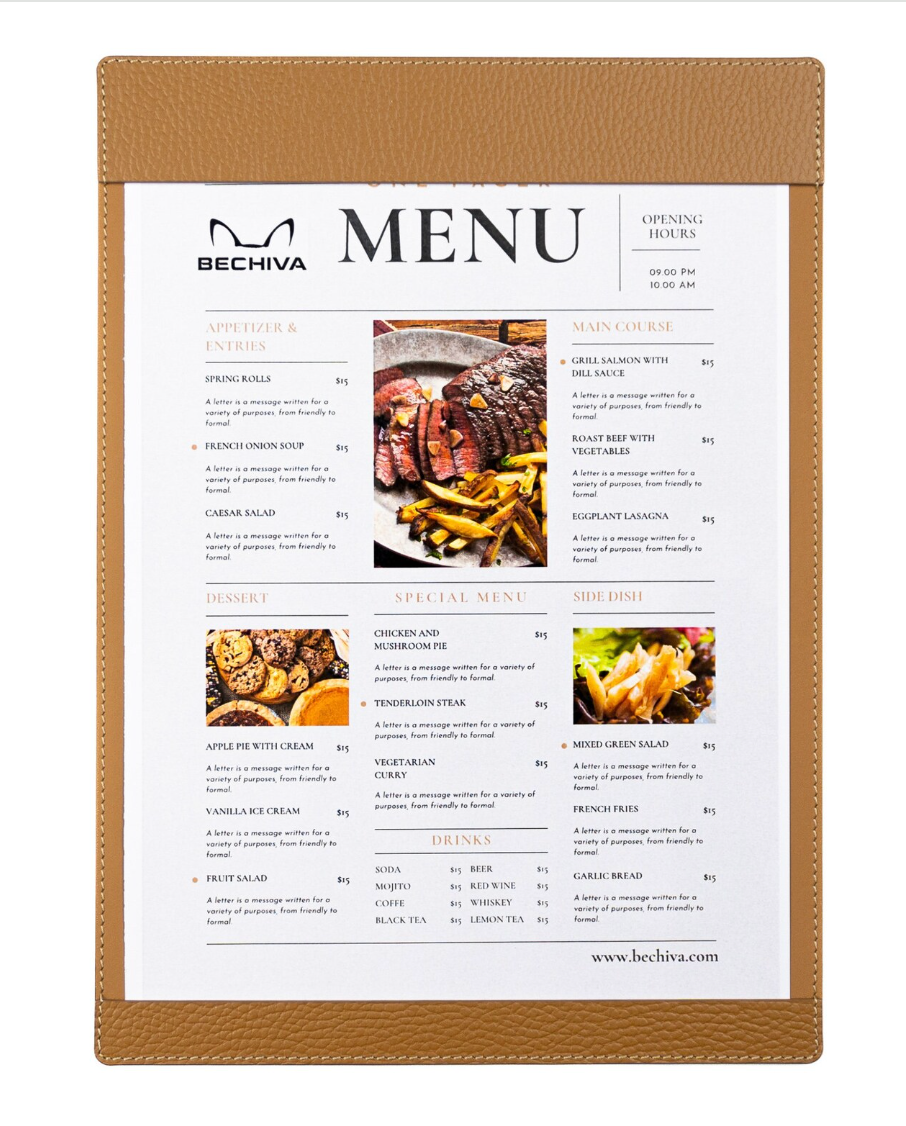 Single Restaurant Menu Cover , Cocktail Display, Bar Folder, Single View Menu Holder for Restaurant, Bar, Lounge, Drinks, Wine List: A4 Size: 50 Pcs Pack