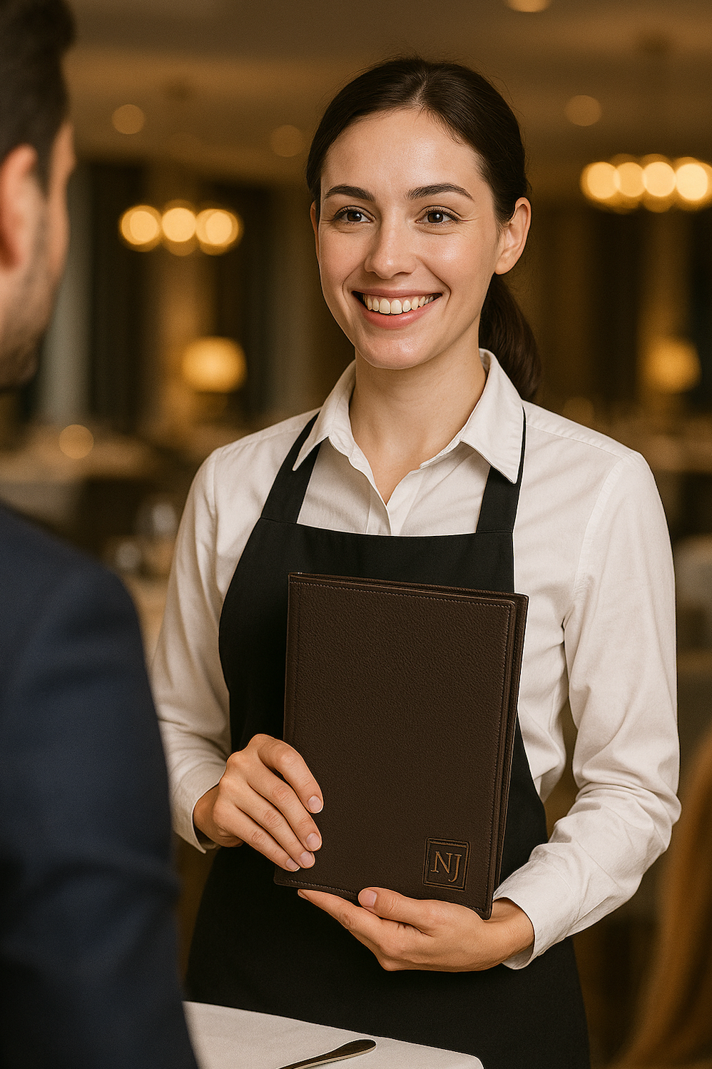 Restaurant Leather Menu Covers Folder 9x12" Inches, 4 panel 6 view folder: Brown