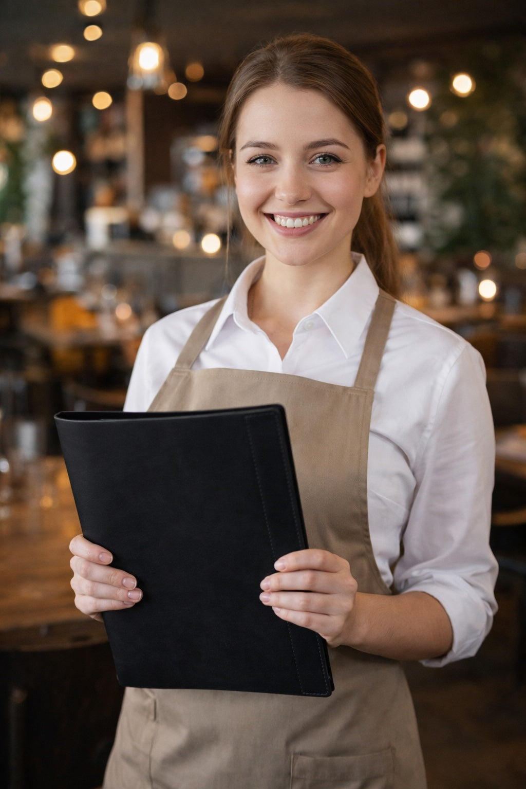 Premium  PU Leather Menu Cover with String Fitting – Professional Restaurant, Hotel & Café Menu Folder for Food, Drink & Wine Lists: A4