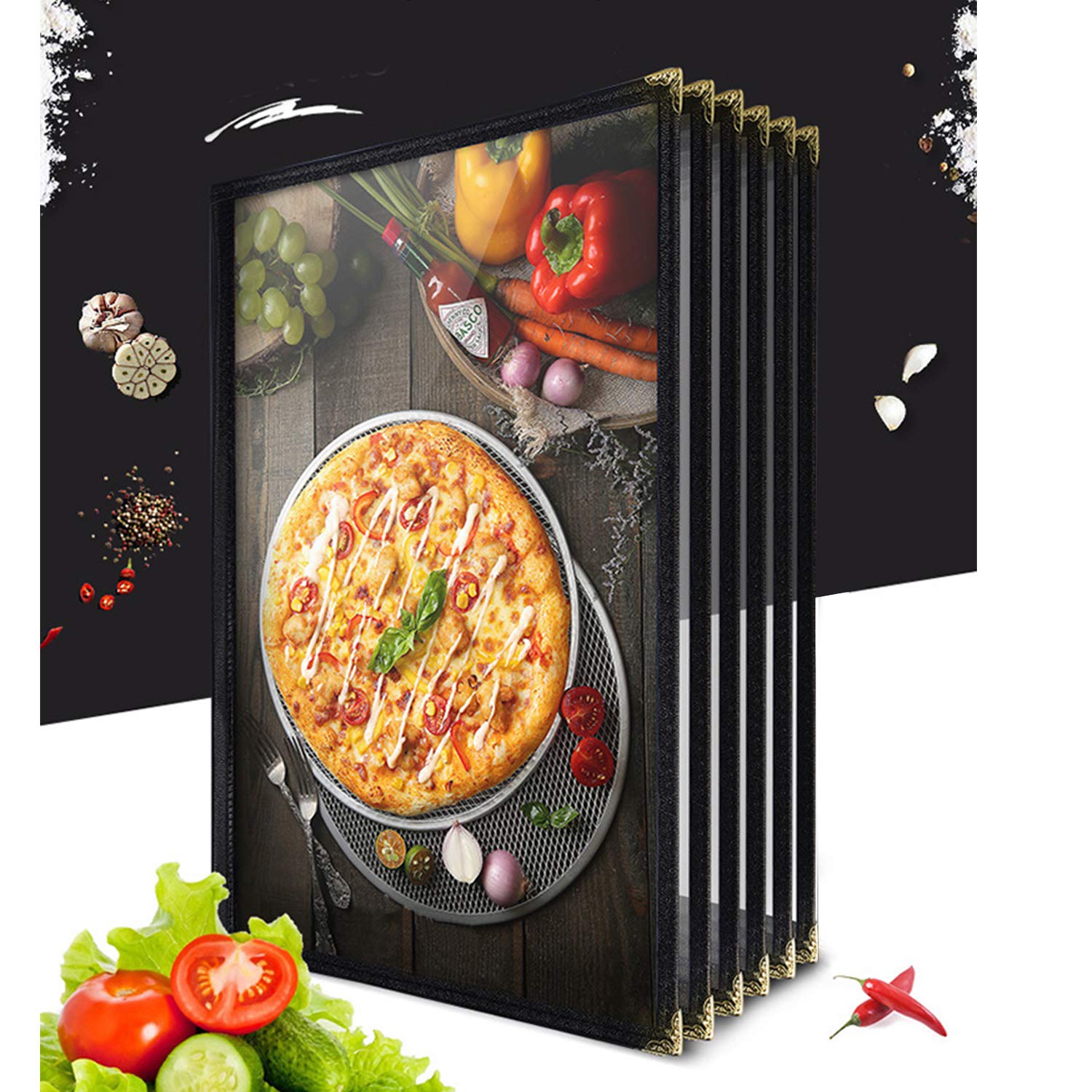 Divris PVC Restaurant Menu Cover, Menu Holder, Cafe Bar Beverage Menu Folder, Clear PVC Menu Folder: 12 View