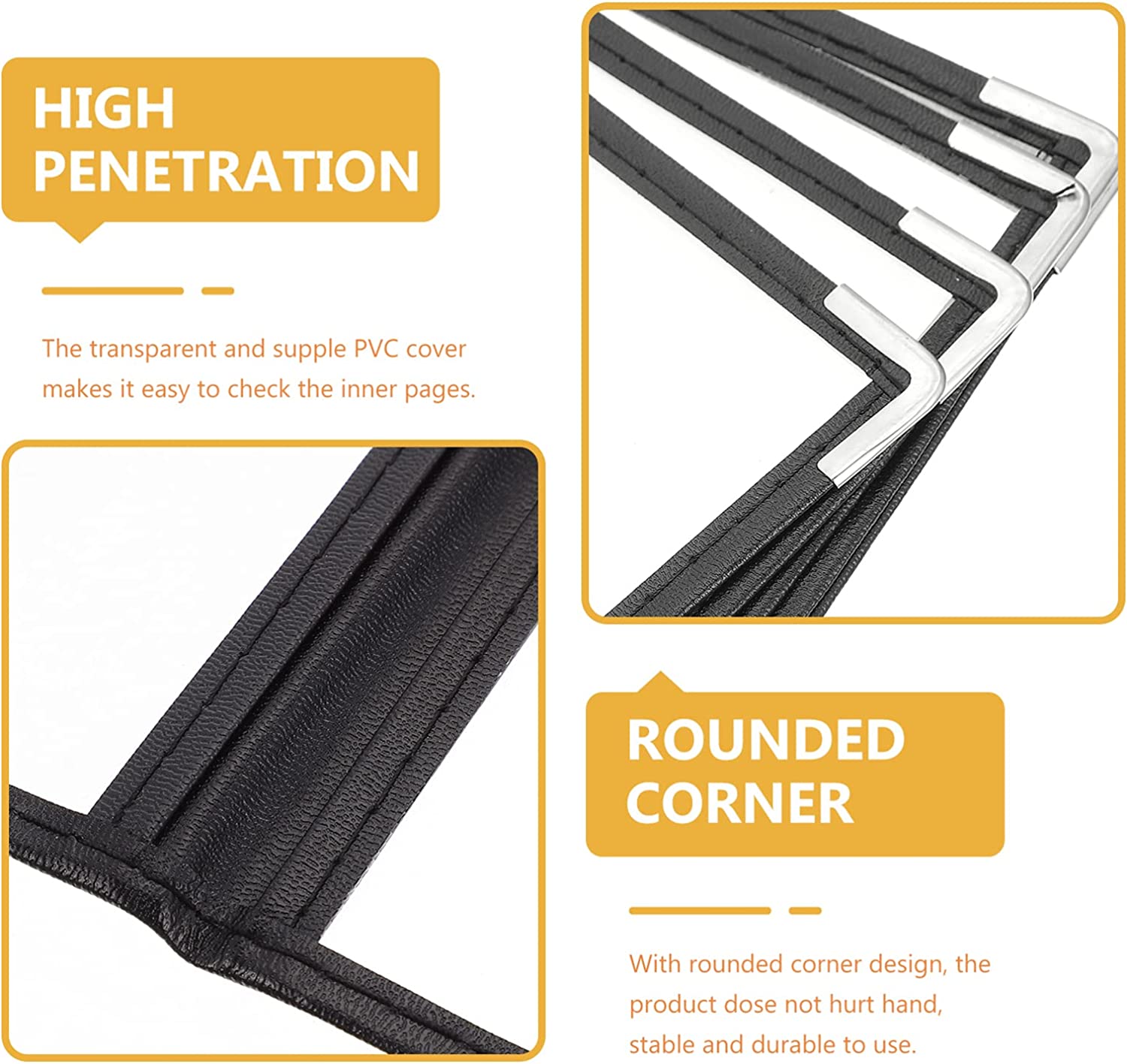 Divris PVC Restaurant Menu Cover, Menu Holder, Cafe Bar Beverage Menu Folder, Clear PVC Menu Folder: 12 View