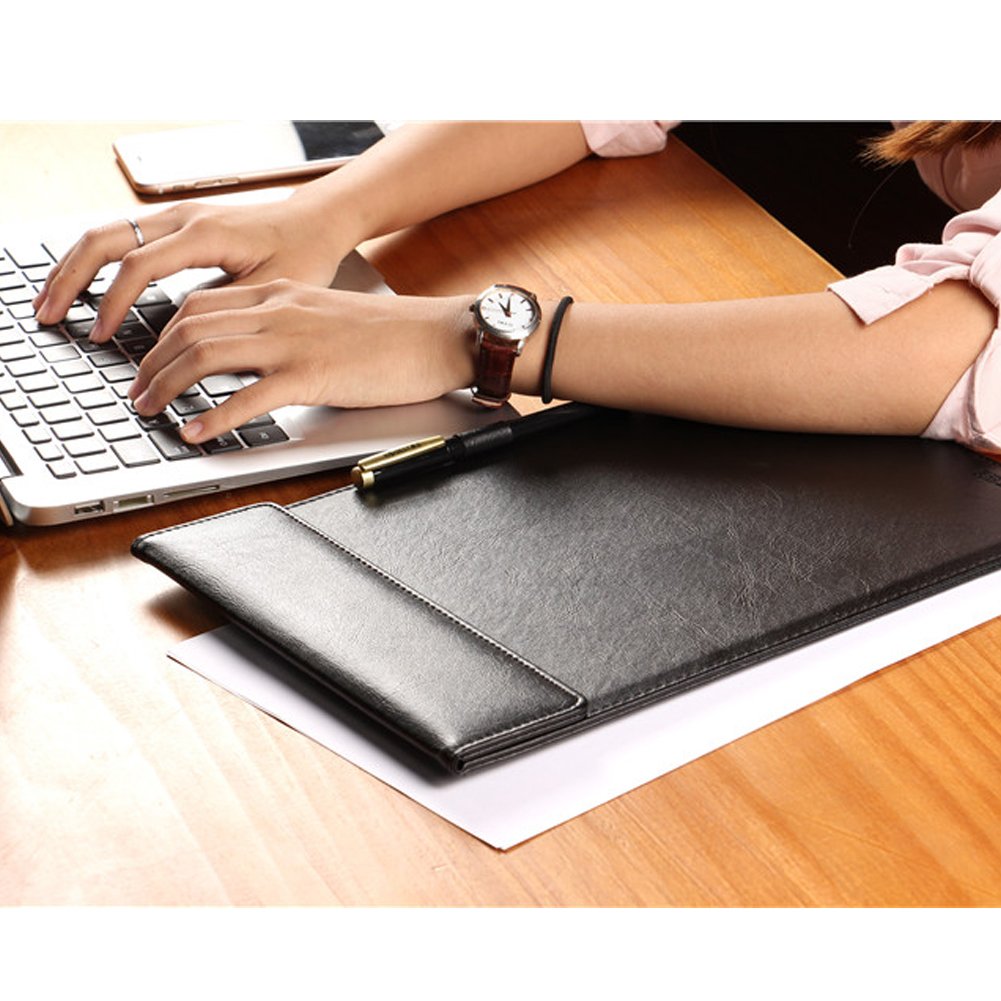 A5 Ultra Smooth PU Leather Clipboard, Business Meeting Conference Magnetic Writing Pad, A5 File Paper Clip Board Pad, Hotel Guest Room Paper Holder Hardboard with Pen Holder Loop