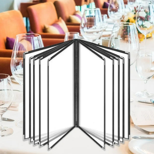 Divris PVC Restaurant Menu Cover, Menu Holder, Cafe Bar Beverage Menu Folder, Clear PVC Menu Folder: 20 View