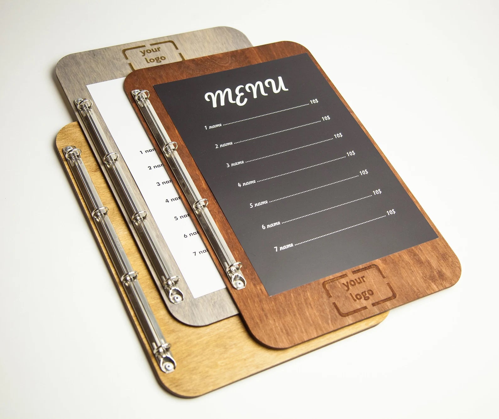 Divris Wooden Menu Pad with Ring Binder