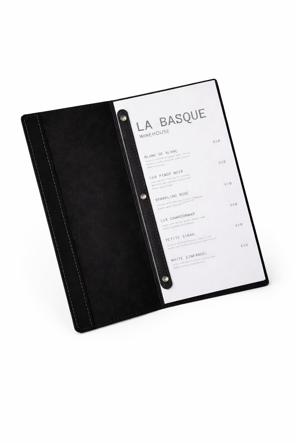 Wine List Folder Premium PU Leather Menu Cover for Bar and Cafe, Restaurant Menu Covers, Juice and Beverage Folder String fitting